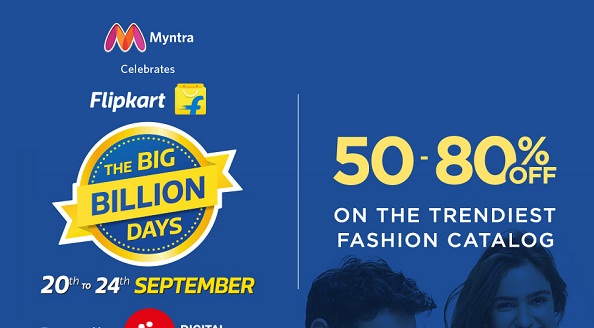 India Desire : Myntra Big Billion Days Sale : Get 50% To 80% Off On Fashion Products Between 20th To 24th September 2017